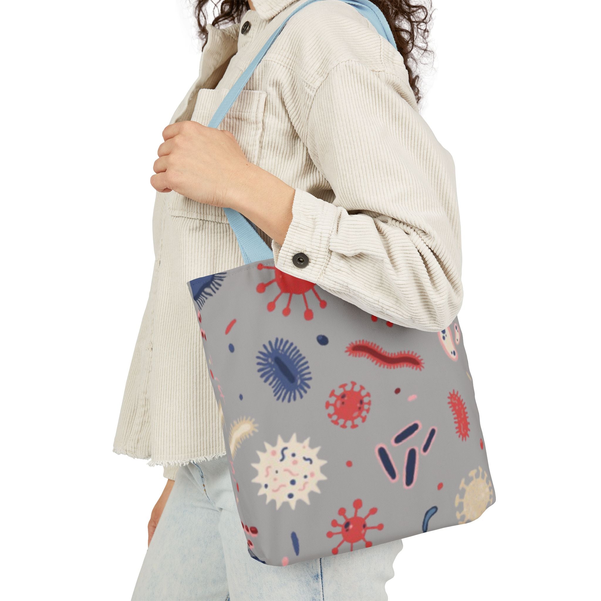 Microbe Pattern Canvas Tote Bag